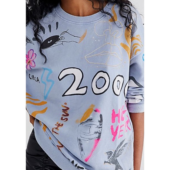 FINAL⬇️ONE TEASPOON FOR FREE PEOPLE HAND PAINTED SWEATSHIRT - Picture 5 of 8